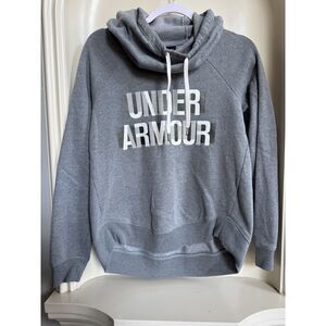 Under Armour Loose Fit Funnel Cowlneck Women's Gray Fleece Hoodie - Size XS